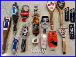 Vintage beer tap handles knobs- Miller, Budweiser, Bud Light, Pabst, Schlitz