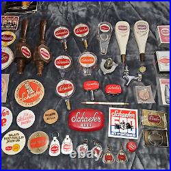 Vtg Lot of 70+ Schaefer Beer Tap Handles & Advertising Items (Taps-Pins-Cards+)