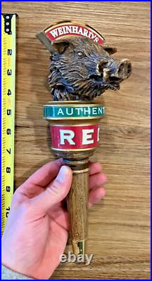 Weinhard's Beer Tap Handle Knob Keg Bar Top Kegerator Boars Head Red Ale Vintage